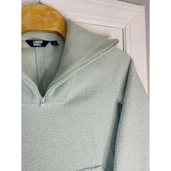 Lands End‎ Women’s Sherpa Jacket Size Large 14-16 Light Blue Large Neck - Picture 5 of 12
